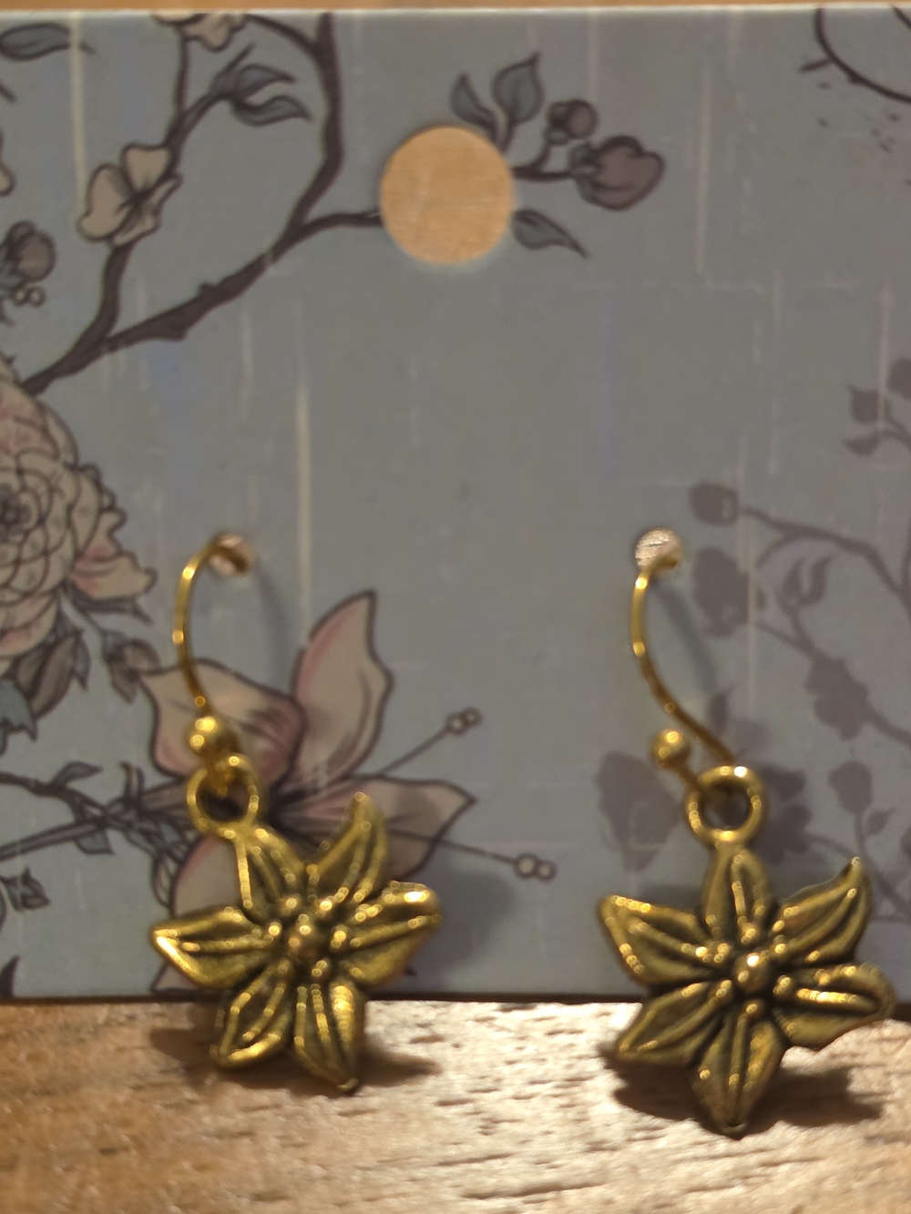 Gold Floral Drop Earrings - Women Jewelry